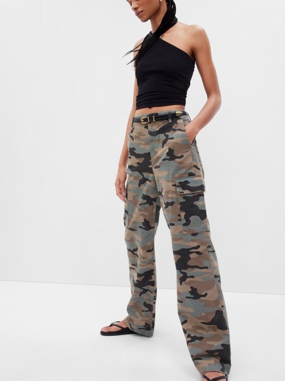 Gap Loose Khaki Cargo Pants Camo Size 8